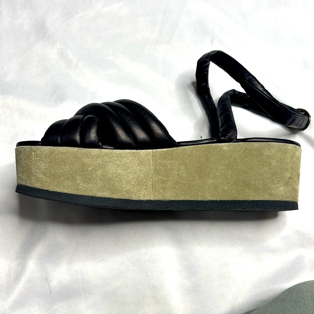 Isabel Marant Hayley Black Quilted Leather 2.5” Platform Sandals US Size 9 - Picture 8 of 11